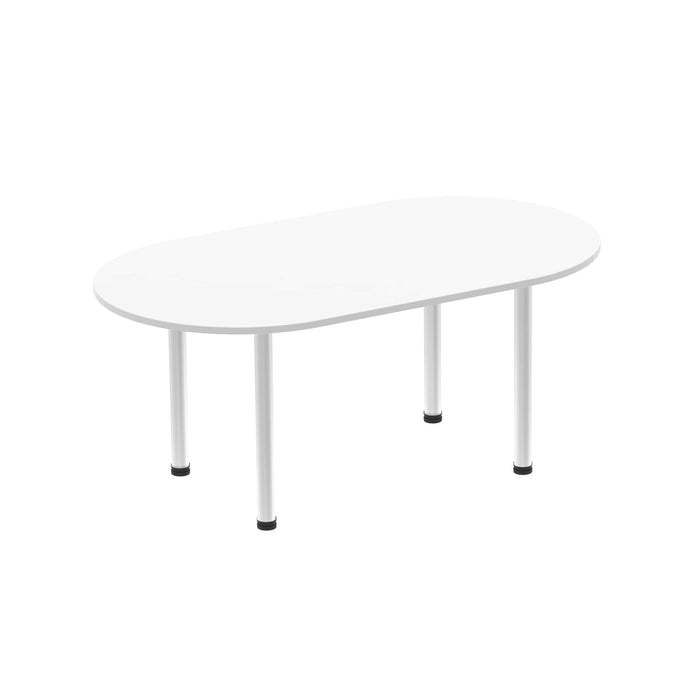 Impulse Boardroom Table With Post Leg Boardroom and Conference Tables Dynamic Office Solutions White 1800 Silver