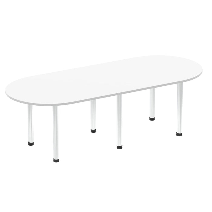 Impulse Boardroom Table With Post Leg Boardroom and Conference Tables Dynamic Office Solutions White 2400 Aluminium