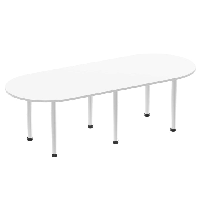 Impulse Boardroom Table With Post Leg Boardroom and Conference Tables Dynamic Office Solutions White 2400 Silver