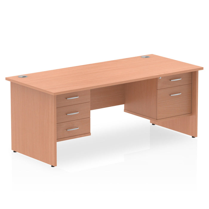 Impulse Panel End Straight Desk With Fixed Pedestal Workstations Dynamic Office Solutions BEECH 1600 2 Drawer & 3 Drawer
