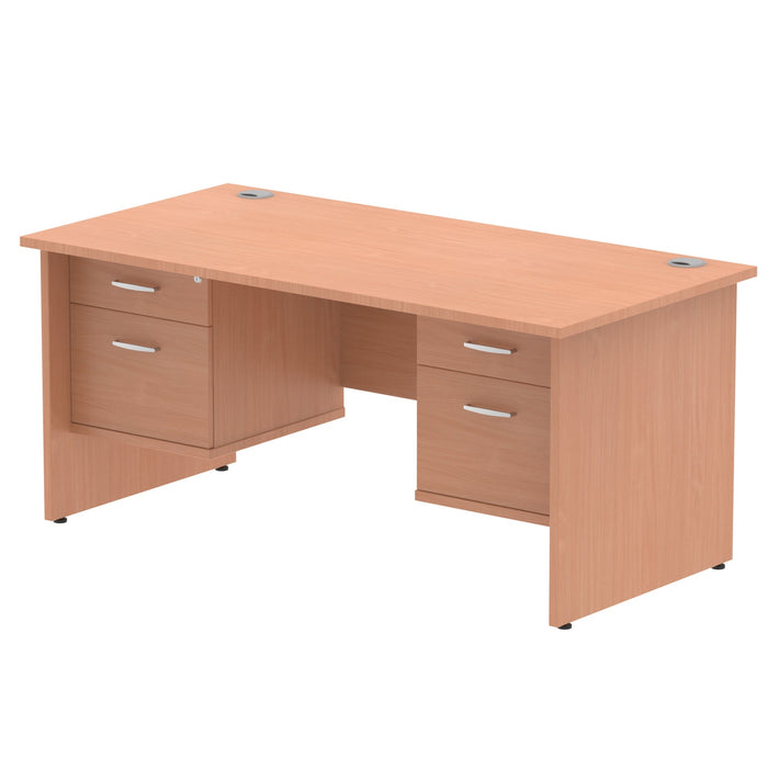 Impulse Panel End Straight Desk With Fixed Pedestal Workstations Dynamic Office Solutions BEECH 1600 2 Drawer x2