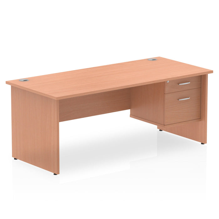 Impulse Panel End Straight Desk With Fixed Pedestal Workstations Dynamic Office Solutions BEECH 1800 2 Drawer