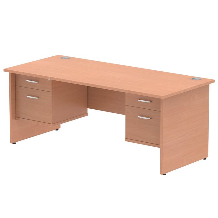 Impulse Panel End Straight Desk With Fixed Pedestal Workstations Dynamic Office Solutions BEECH 1800 2 Drawer x2