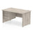 Impulse Panel End Straight Desk With Fixed Pedestal Workstations Dynamic Office Solutions Grey Oak 1600 3 Drawer