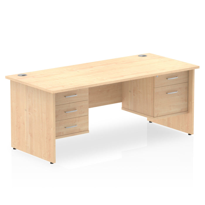 Impulse Panel End Straight Desk With Fixed Pedestal Workstations Dynamic Office Solutions MAPLE 1600 2 Drawer & 3 Drawer