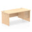 Impulse Panel End Straight Desk With Fixed Pedestal Workstations Dynamic Office Solutions MAPLE 1600 2 Drawer