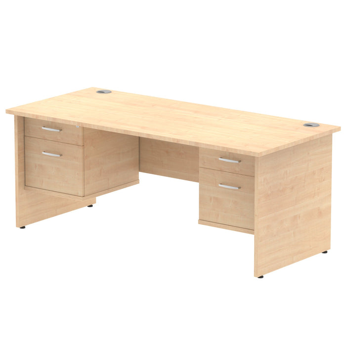 Impulse Panel End Straight Desk With Fixed Pedestal Workstations Dynamic Office Solutions MAPLE 1800 2 Drawer x2