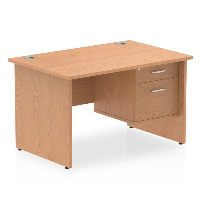 Impulse Panel End Straight Desk With Fixed Pedestal Workstations Dynamic Office Solutions OAK 1200 2 Drawer