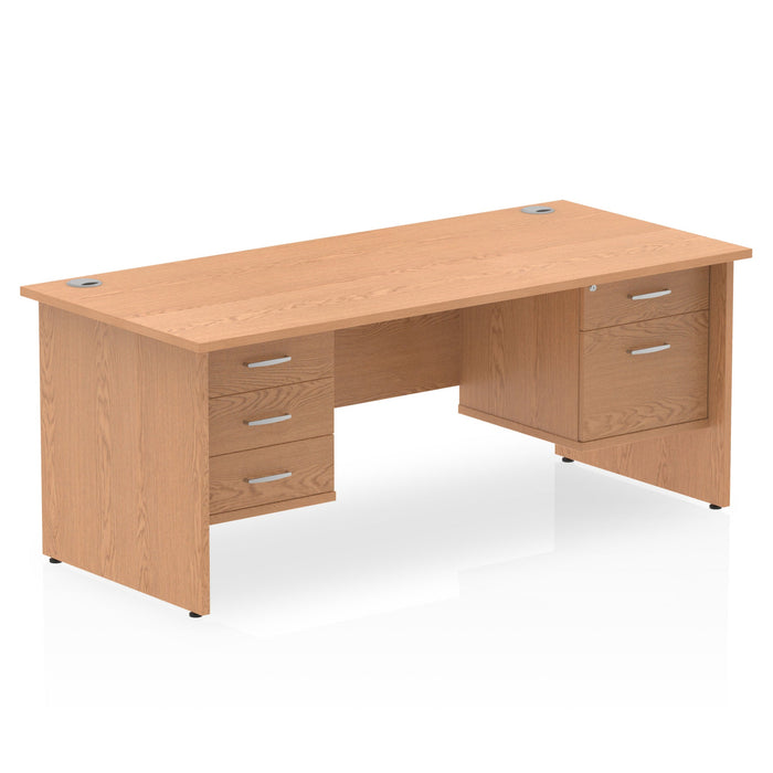 Impulse Panel End Straight Desk With Fixed Pedestal Workstations Dynamic Office Solutions OAK 1600 2 Drawer & 3 Drawer