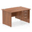 Impulse Panel End Straight Desk With Fixed Pedestal Workstations Dynamic Office Solutions WALNUT 1200 3 Drawer