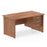 Impulse Panel End Straight Desk With Fixed Pedestal Workstations Dynamic Office Solutions WALNUT 1400 3 Drawer