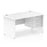 Impulse Panel End Straight Desk With Fixed Pedestal Workstations Dynamic Office Solutions WHITE 1400 3 Drawer