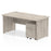 Impulse Panel End Straight Desk With Mobile Pedestal Workstations Dynamic Office Solutions Grey Oak 1600 2 Drawer
