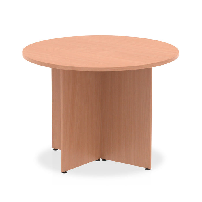 Impulse Round Table Arrowhead Leg Shaped Tables Dynamic Office Solutions Beech 1000 