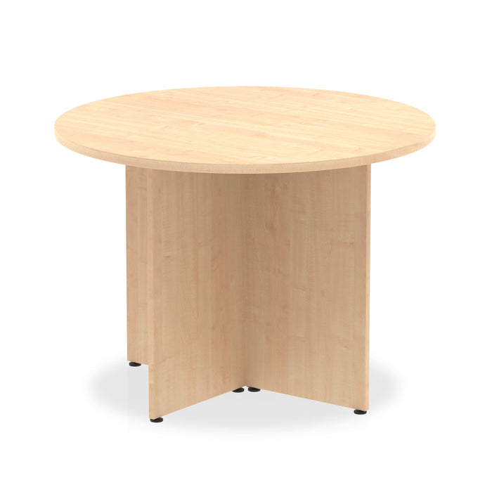 Impulse Round Table Arrowhead Leg Shaped Tables Dynamic Office Solutions Maple 1000 