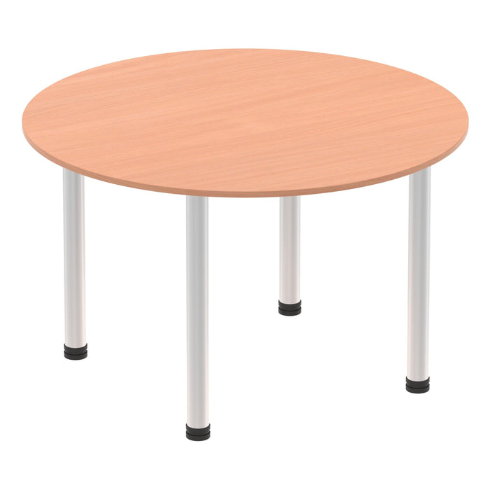 Impulse Round Table With Post Leg Shaped Tables Dynamic Office Solutions Beech 1000 Aluminium