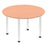 Impulse Round Table With Post Leg Shaped Tables Dynamic Office Solutions Beech 1200 Chrome