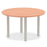 Impulse Round Table With Post Leg Shaped Tables Dynamic Office Solutions Beech 1200 Silver