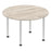 Impulse Round Table With Post Leg Shaped Tables Dynamic Office Solutions Grey Oak 1000 Aluminium