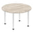 Impulse Round Table With Post Leg Shaped Tables Dynamic Office Solutions Grey Oak 1200 Chrome
