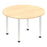 Impulse Round Table With Post Leg Shaped Tables Dynamic Office Solutions Maple 1000 Chrome