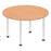 Impulse Round Table With Post Leg Shaped Tables Dynamic Office Solutions Oak 1000 Chrome