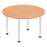 Impulse Round Table With Post Leg Shaped Tables Dynamic Office Solutions Oak 1200 Chrome