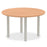Impulse Round Table With Post Leg Shaped Tables Dynamic Office Solutions Oak 1200 Silver