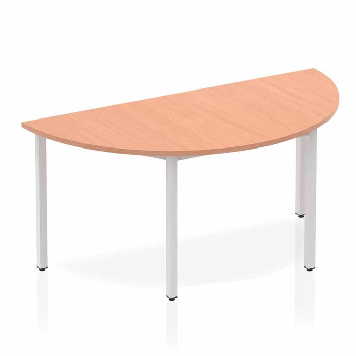 Impulse Semi-Circle Table Box Frame Leg - Grey Oak Shaped Tables Dynamic Office Solutions Beech 1600 