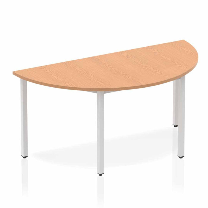 Impulse Semi-Circle Table Box Frame Leg - Grey Oak Shaped Tables Dynamic Office Solutions Oak 1600 