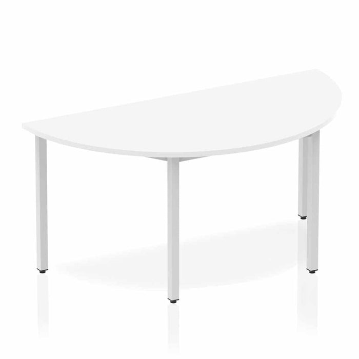 Impulse Semi-Circle Table Box Frame Leg - Grey Oak Shaped Tables Dynamic Office Solutions White 1600 