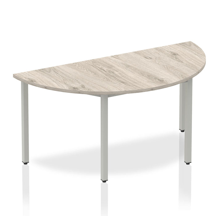 Impulse Semi-Circle Table Box Frame Leg Shaped Tables Dynamic Office Solutions Grey Oak 1600 