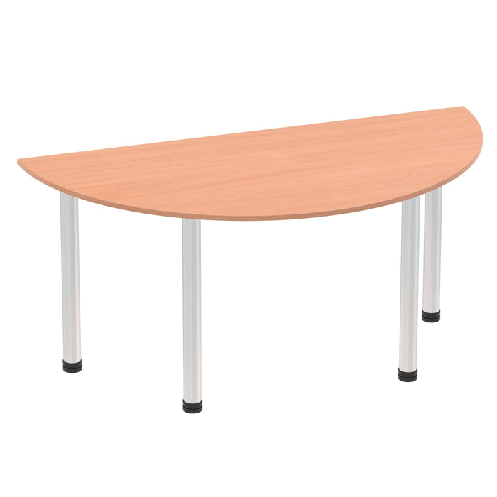 Impulse Semi-Circle Table With Post Leg Shaped Tables Dynamic Office Solutions Beech 1600 Aluminium