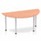 Impulse Semi-Circle Table With Post Leg Shaped Tables Dynamic Office Solutions Beech 1600 Silver
