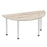 Impulse Semi-Circle Table With Post Leg Shaped Tables Dynamic Office Solutions Grey Oak 1600 Aluminium