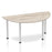 Impulse Semi-Circle Table With Post Leg Shaped Tables Dynamic Office Solutions Grey Oak 1600 Silver