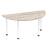 Impulse Semi-Circle Table With Post Leg Shaped Tables Dynamic Office Solutions Grey Oak 1600 White