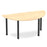 Impulse Semi-Circle Table With Post Leg Shaped Tables Dynamic Office Solutions Maple 1600 Black
