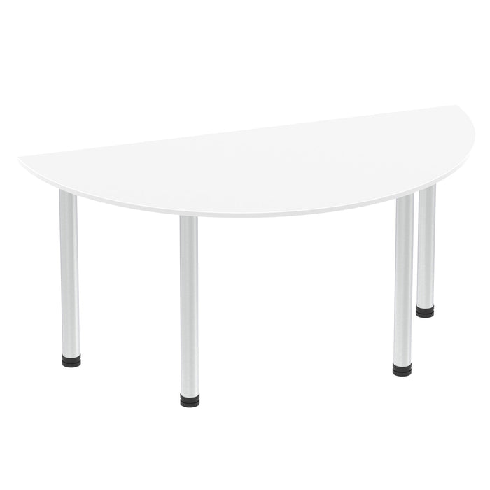Impulse Semi-Circle Table With Post Leg Shaped Tables Dynamic Office Solutions White 1600 Aluminium