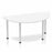 Impulse Semi-Circle Table With Post Leg Shaped Tables Dynamic Office Solutions White 1600 Silver