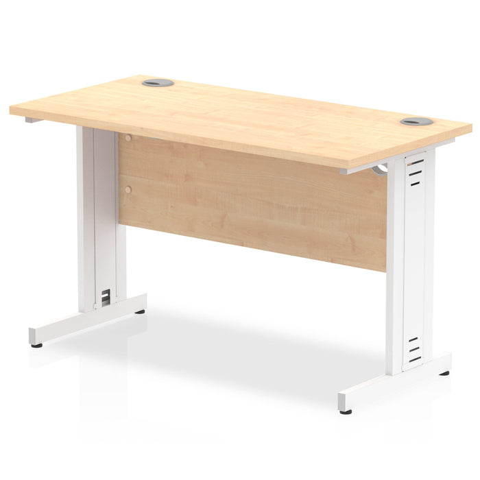 Impulse Slimline Desk Cable Managed Leg - Beech Desks Dynamic Office Solutions Maple White 1200mm x 600mm