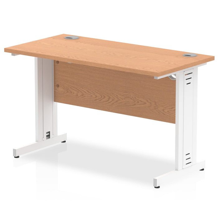 Impulse Slimline Desk Cable Managed Leg - Beech Desks Dynamic Office Solutions Oak White 1200mm x 600mm