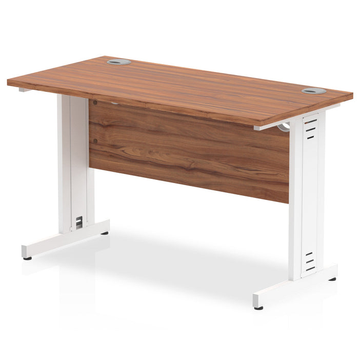 Impulse Slimline Desk Cable Managed Leg - Beech Desks Dynamic Office Solutions Walnut White 1200mm x 600mm