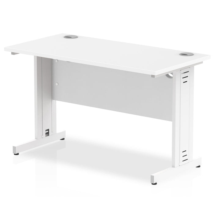 Impulse Slimline Desk Cable Managed Leg - Grey Oak Desks Dynamic Office Solutions White White 1200mm x 600mm