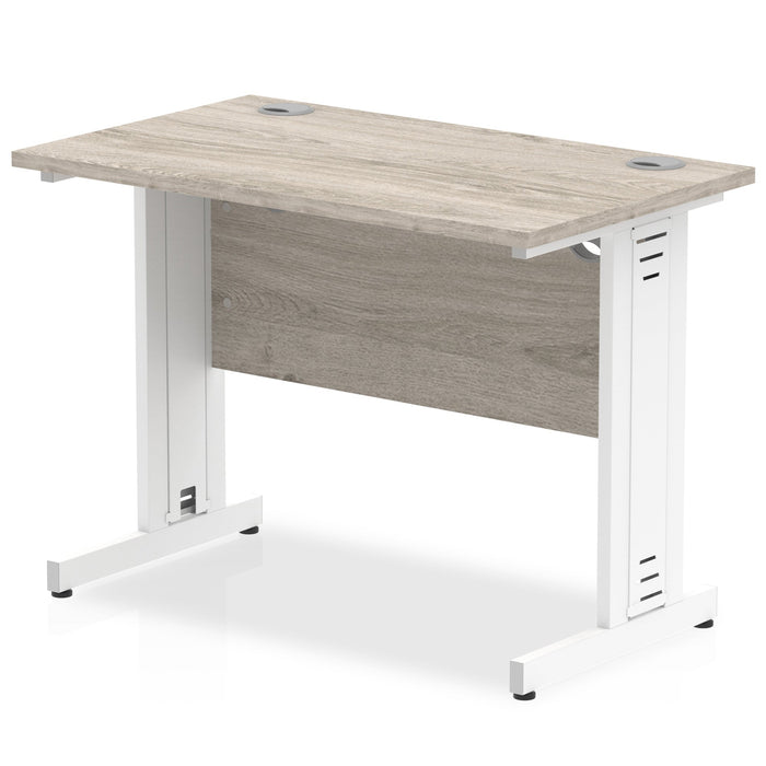 Impulse Slimline Desk Cable Managed Leg - Maple Desks Dynamic Office Solutions Grey Oak White 1000mm x 600mm