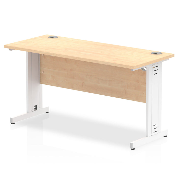 Impulse Slimline Desk Cable Managed Leg - Maple Desks Dynamic Office Solutions Maple White 1400mm x 600mm