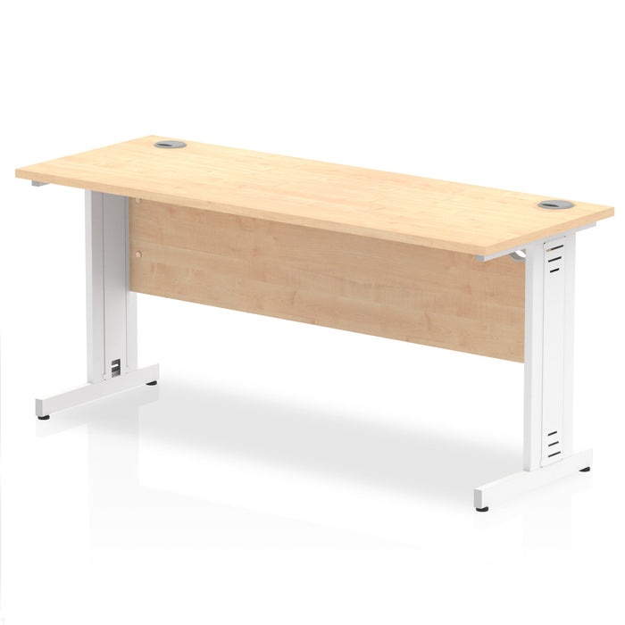 Impulse Slimline Desk Cable Managed Leg - Maple Desks Dynamic Office Solutions Maple White 1600mm x 600mm