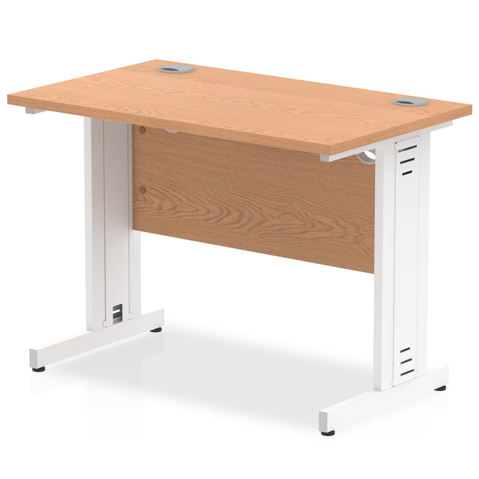 Impulse Slimline Desk Cable Managed Leg - Maple Desks Dynamic Office Solutions Oak White 1000mm x 600mm