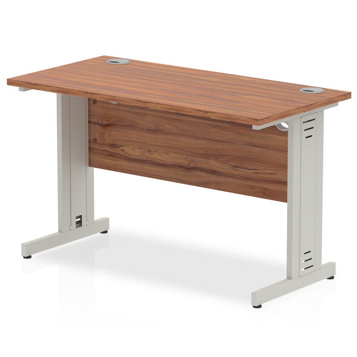 Impulse Slimline Desk Cable Managed Leg - Maple Desks Dynamic Office Solutions Walnut Silver 1200mm x 600mm