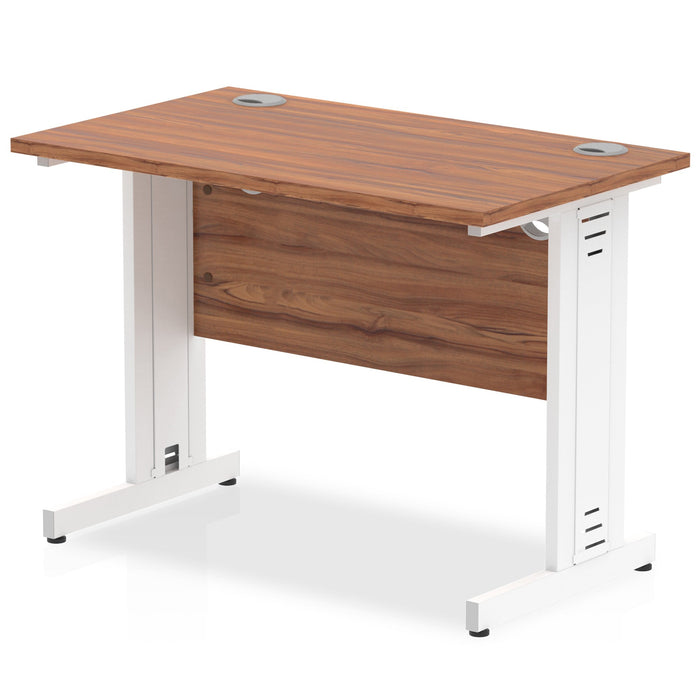 Impulse Slimline Desk Cable Managed Leg - Maple Desks Dynamic Office Solutions Walnut White 1000mm x 600mm